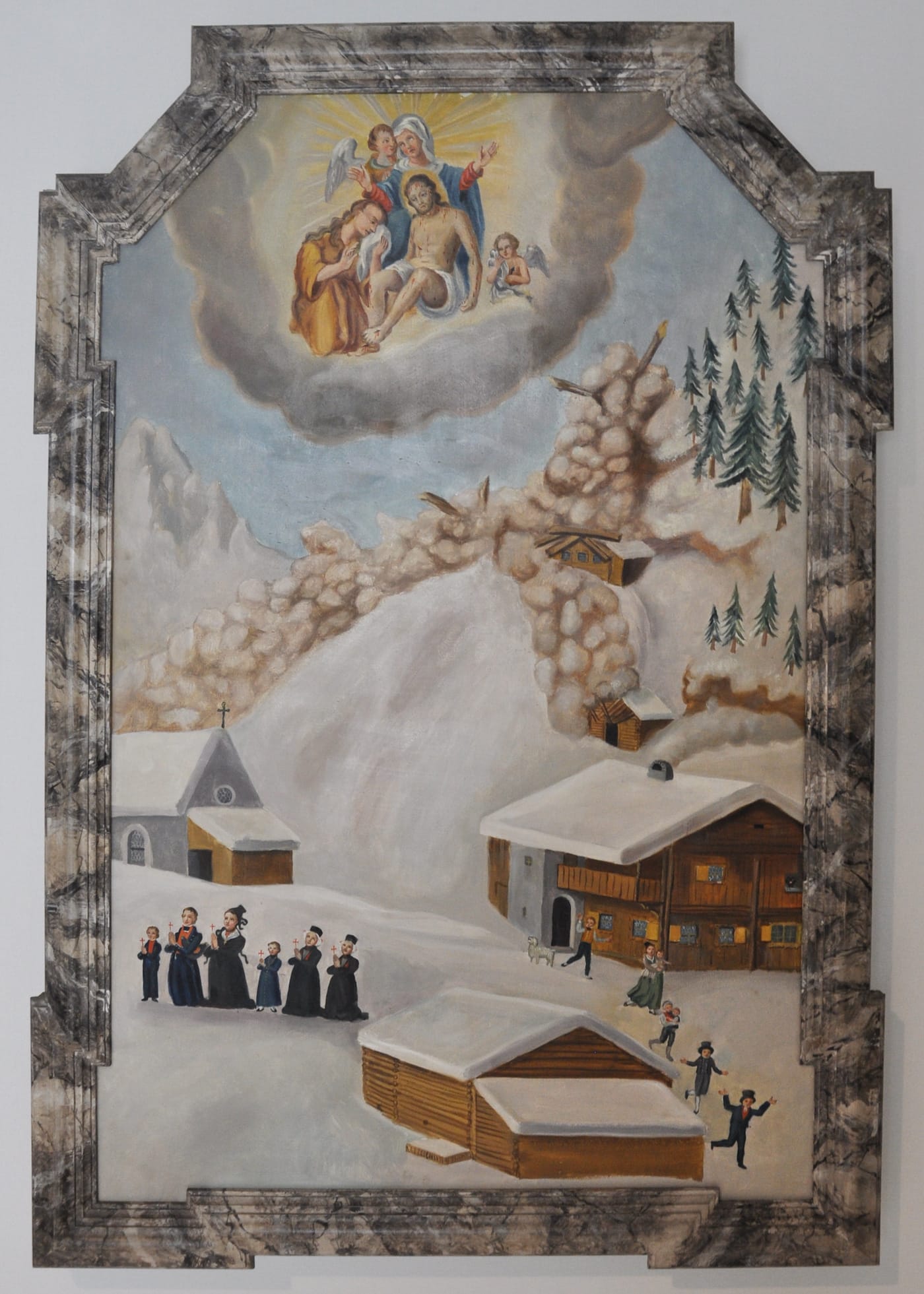 Ex voto from 1817 for an avalanche in Austria (via Vorarlberg Museum/Wikimedia)