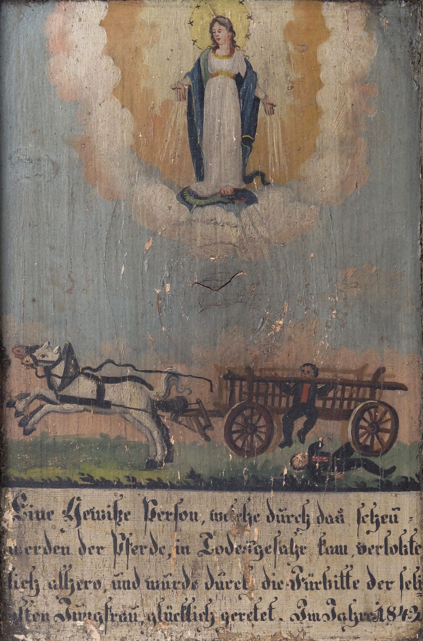 1843 ex voto of a cart accident (via Hampel Kunstauktionen/Wikimedia)