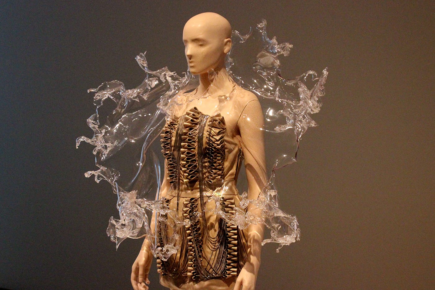 Iris van Herpen, Crystallization, Dress, Collar, July 2010, Transparent PETG, ECCO leather with oil treatment, goat leather, silver.