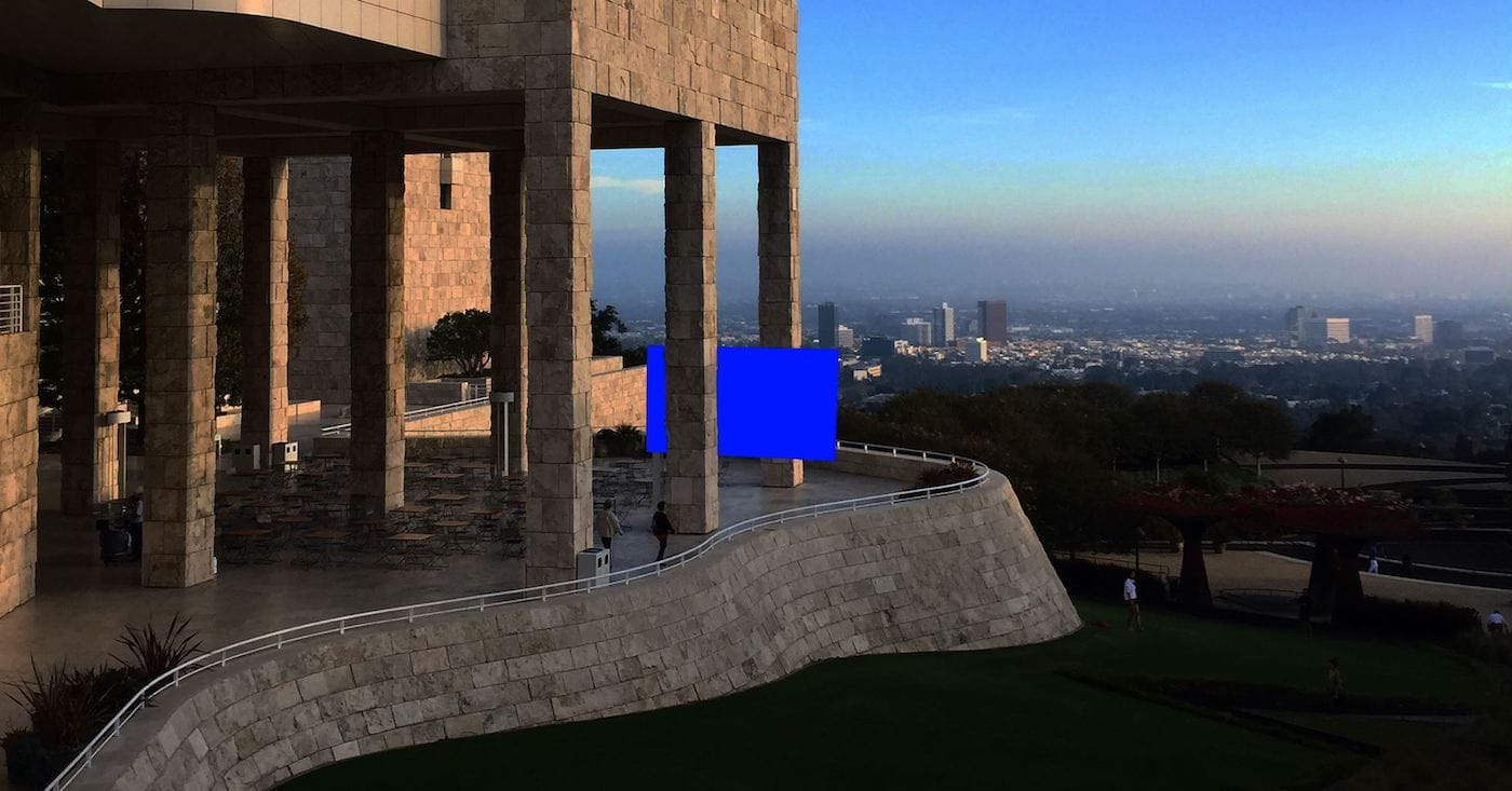 Derek Jarman's "Blue" at the Getty (via facebook)