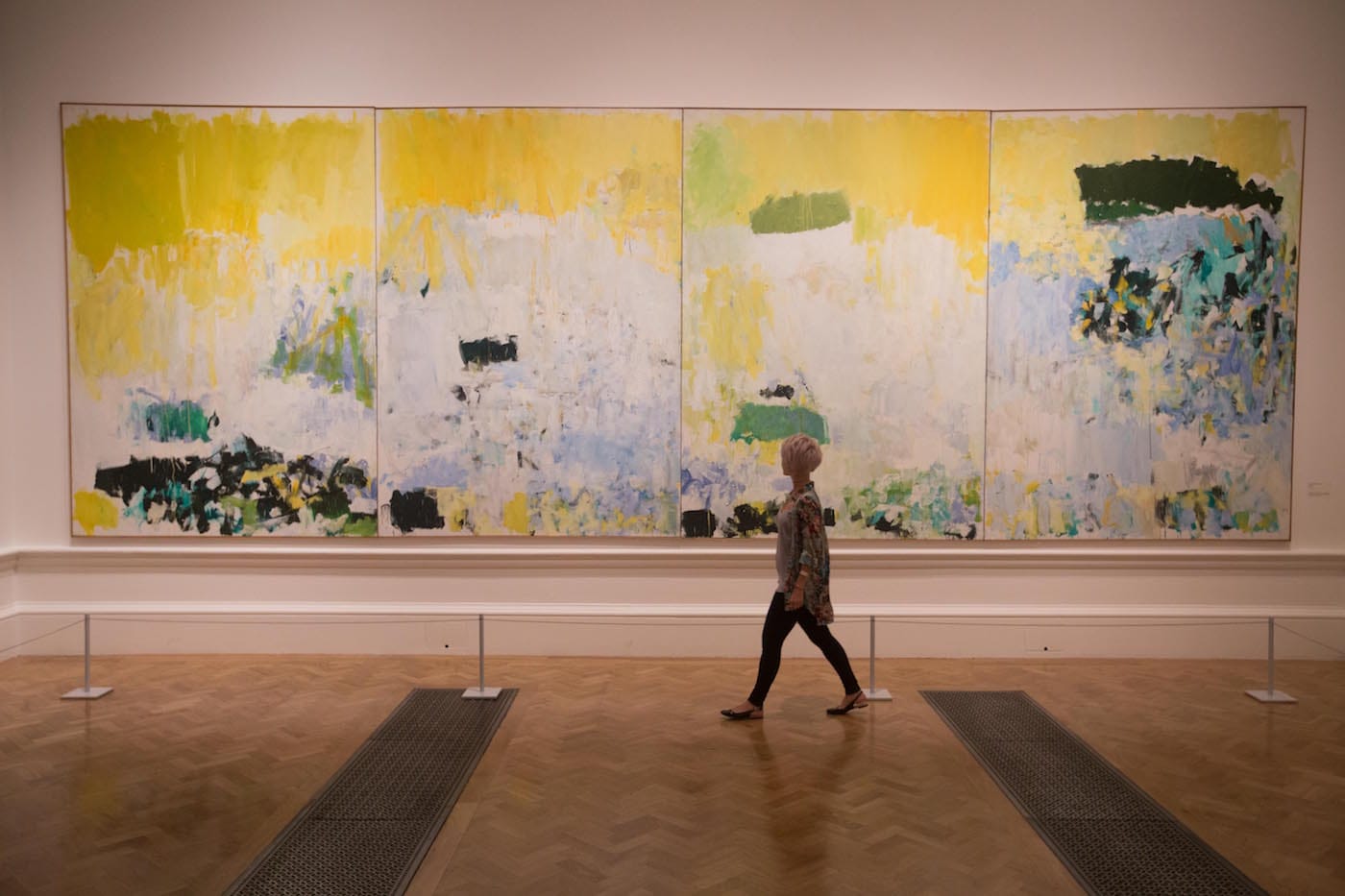 Joan Mitchell, "Salut Tom" (1979), in the Abstract Expressionism exhibition at the Royal Academy of Arts, work on loan from a Private collection (© The Estate of Joan Mitchell; photo © David Parry)