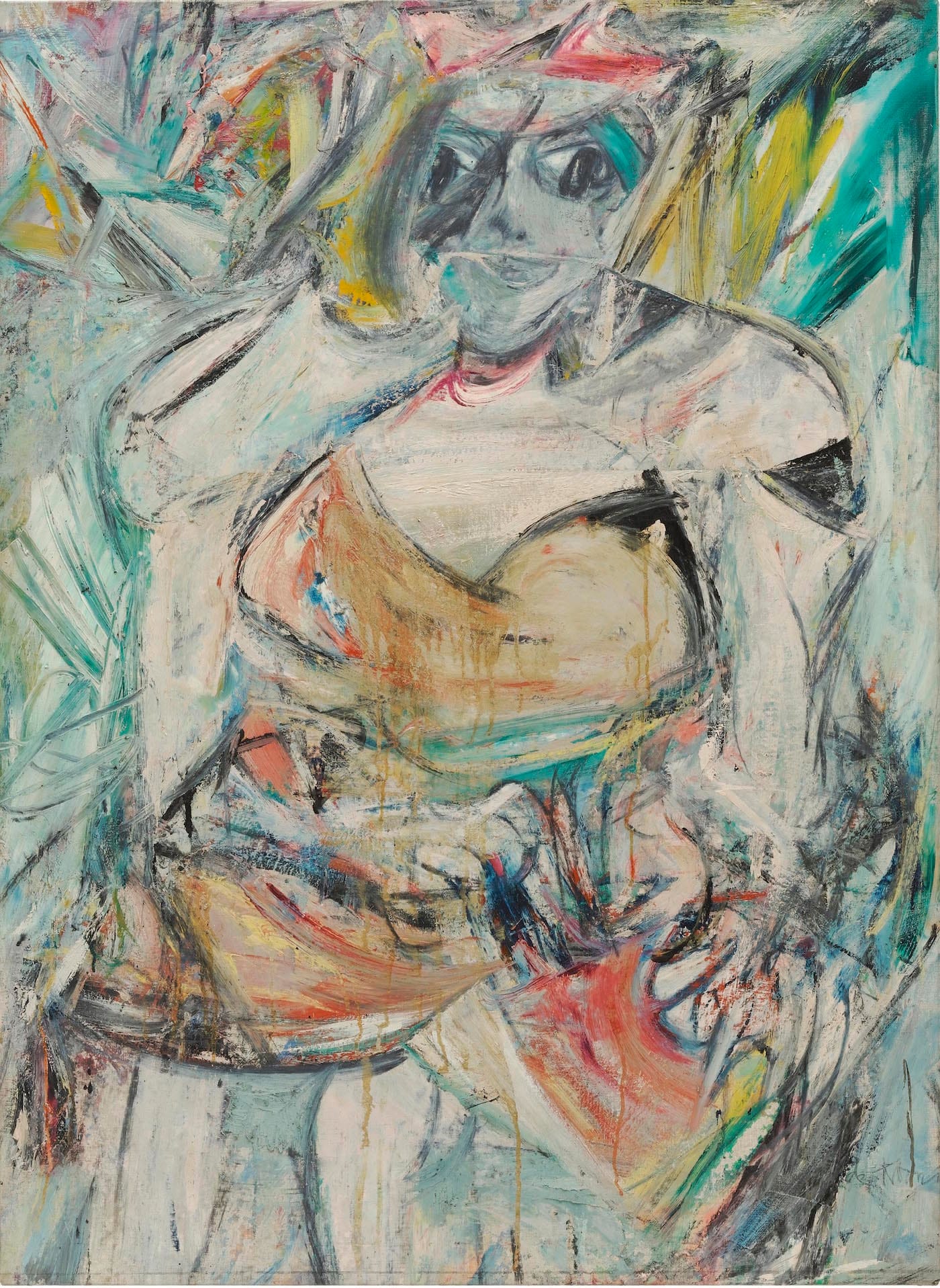 Willem De Kooning, "Woman II" (1952), oil, enamel, and charcoal on canvas, 149.9 x 109.3 cm, The Museum of Modern Art, New York. Gift of Blanchette Hooker Rockefeller, 1995 (© 2016 The Willem de Kooning Foundation / Artists Rights Society (ARS), New York and DACS, London 2016; digital image © 2016, The Museum of Modern Art, New York/Scala, Florence)