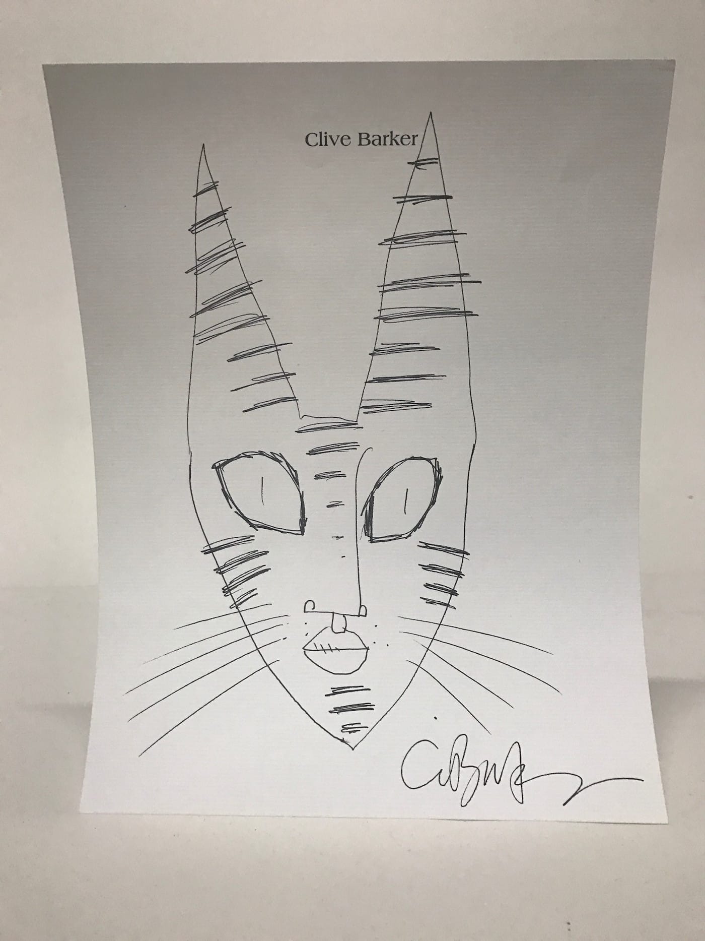 Clive Barker, "Untitled Cat drawing" (2003)