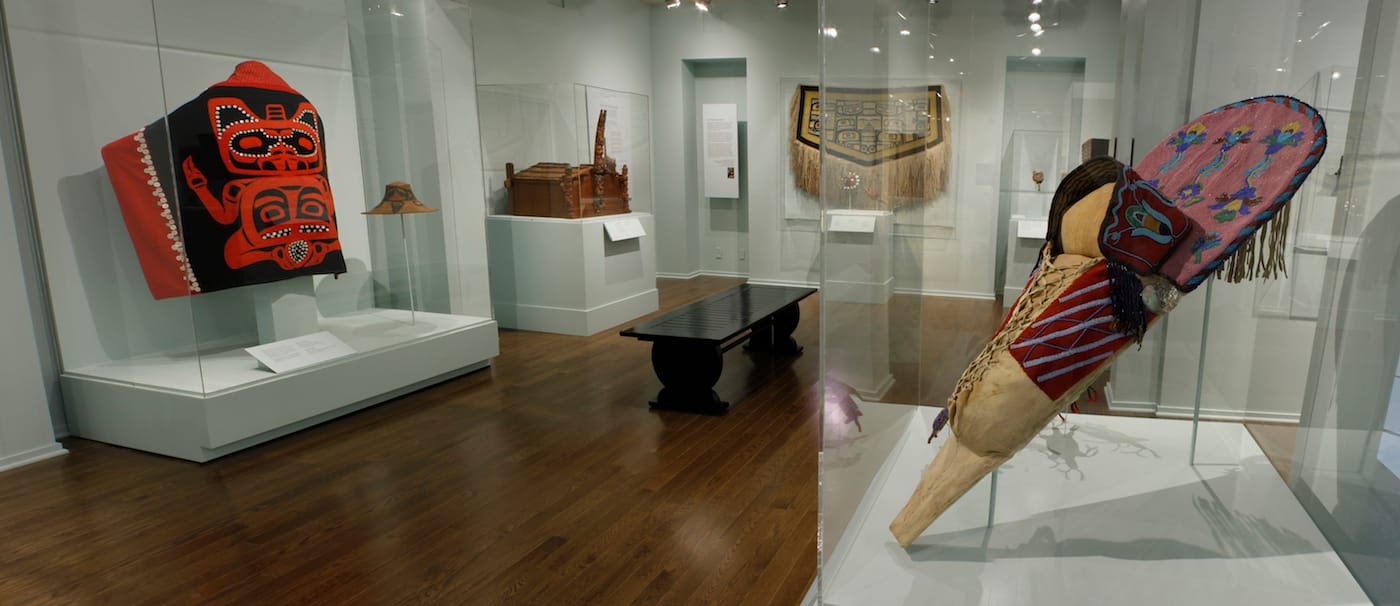 Installation view, "Northwest Coast," <em>Native Artists of North America</em> at the Newark Museum (all images courtesy the Newark Museum unless indicated otherwise)