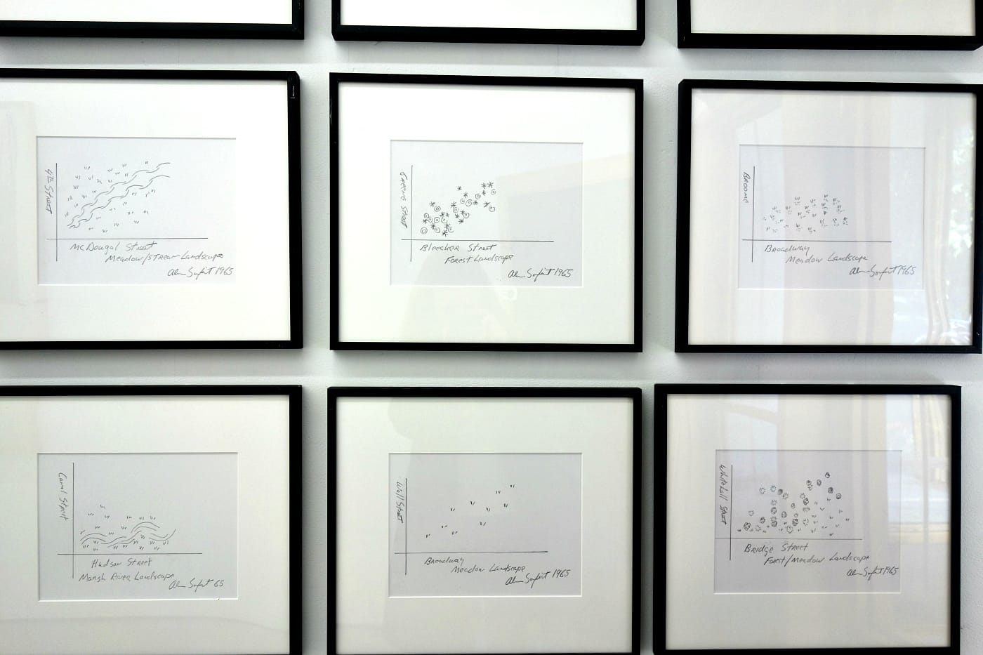 Installation view of 'Alan Sonfist: 50 Years of Time Landscape' at Alden Projects (photo by the author for Hyperallergic)