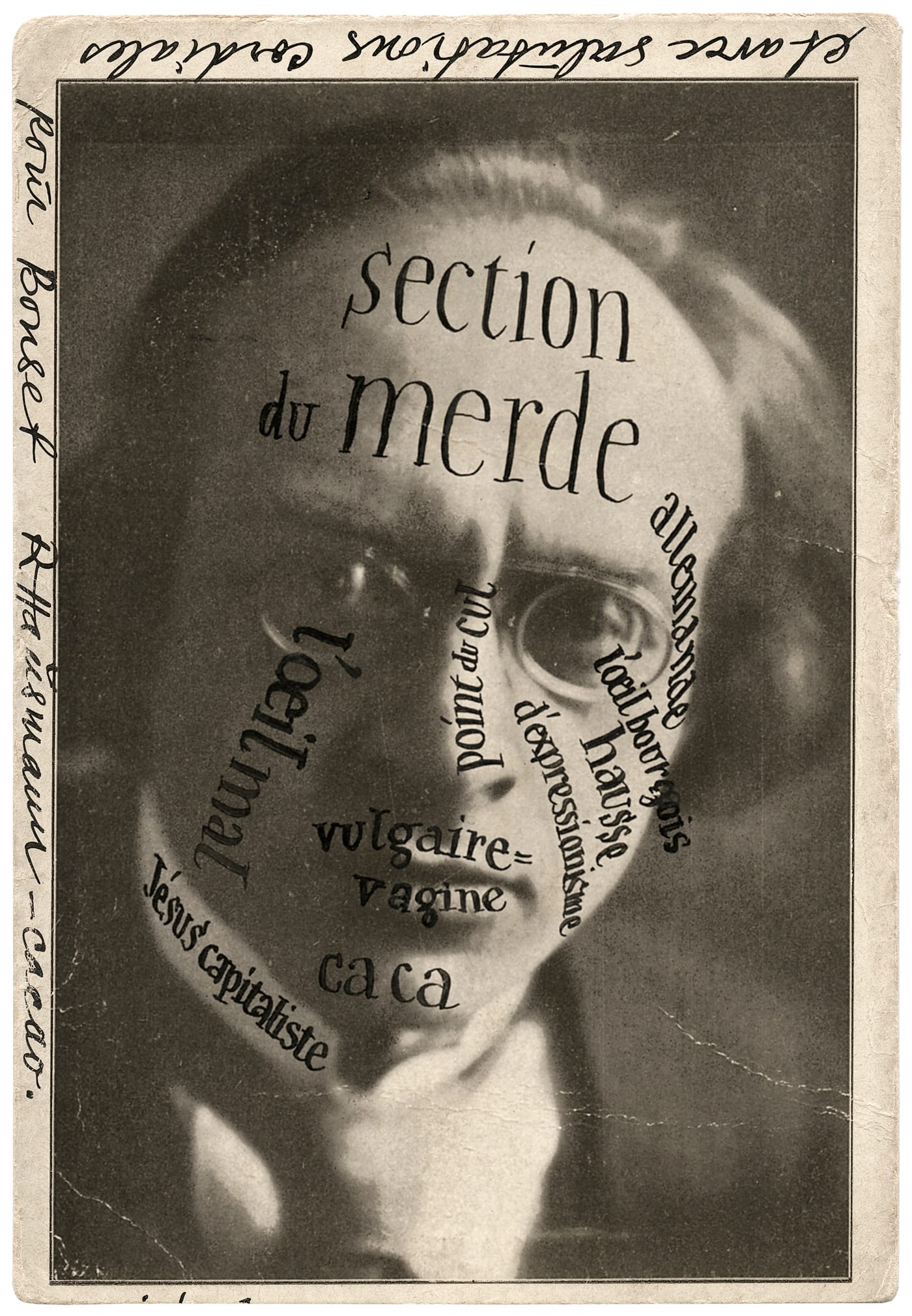 Raoul Hausman, "Portrait of Herwarth Walden at Bonset, postcard sent to Théo Van Doesburg" (1921), Theo and Nelly van Doesburg Archives (photo courtesy collection RKD — Netherlands Institute for Art History; © ADAGP, Paris, 2016)