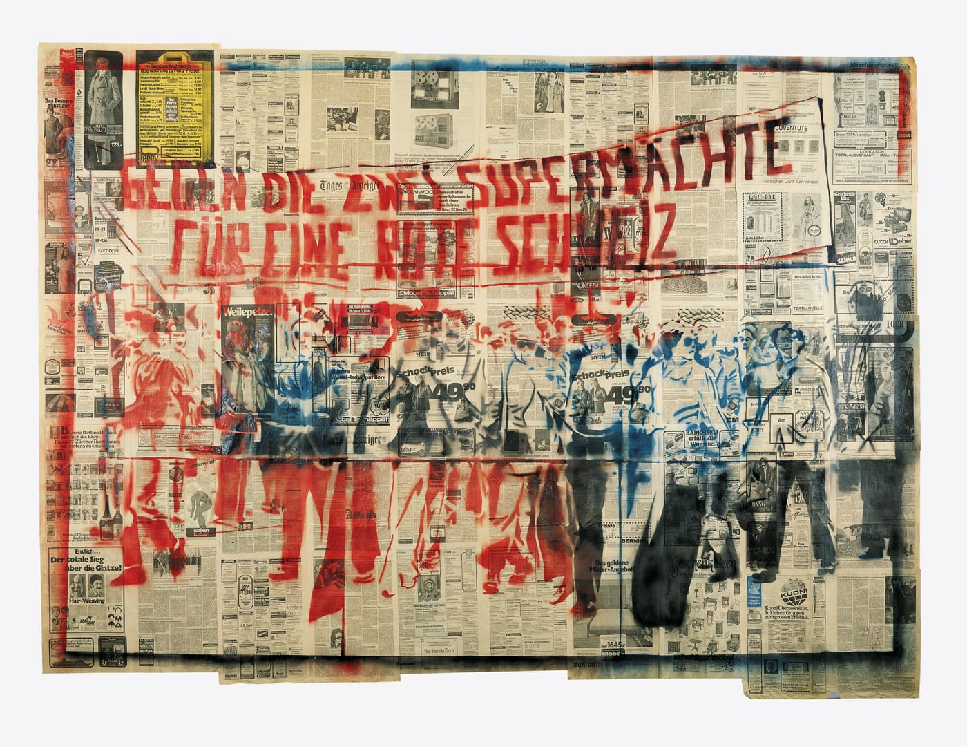 Sigmar Polke, "Gegen die zwei Supermächte — für eine rote Schweiz (1st version)" (1976), Ludwig Forum für internationale Kunst, Aachen (© The Estate of Sigmar Polke, Cologne / ADAGP, Paris, 2016)