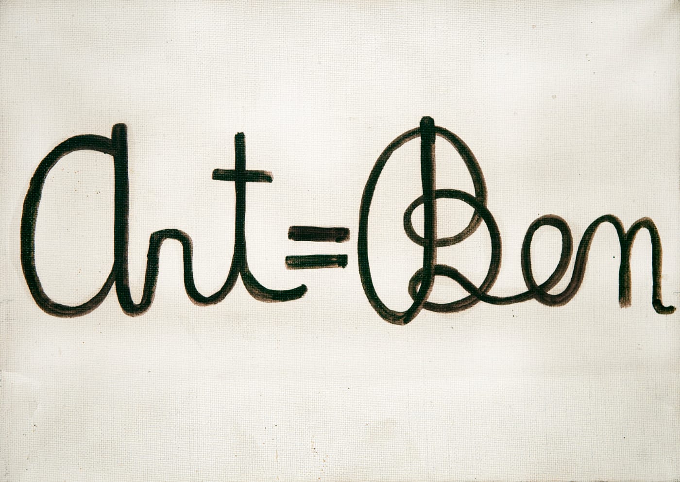 Ben Vautier, “Art = Ben” (1963), acrylic on canvas, Collection of Jon and Joanne Hendricks (all images courtesy the artist and Musée Maillol, unless indicated otherwise)