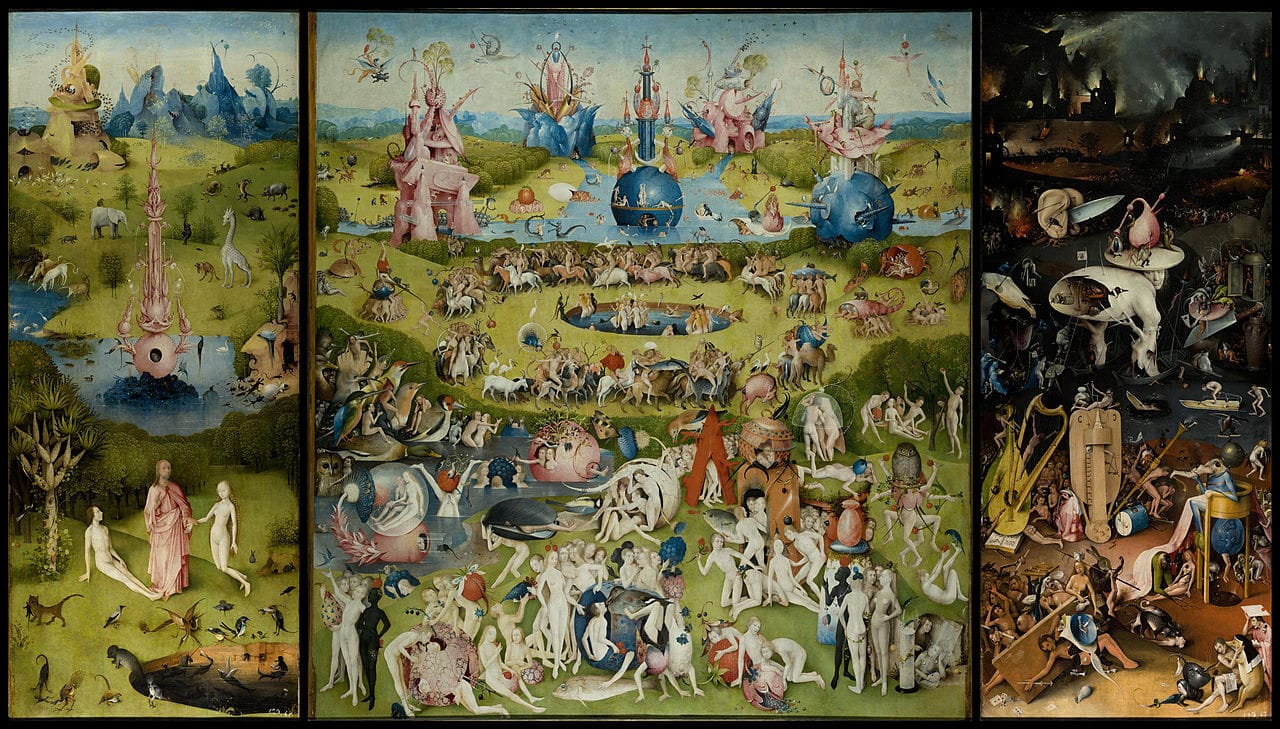 Hieronymus Bosch, "The Garden of Earthly Delights" (1490-1510) (Public domain image)