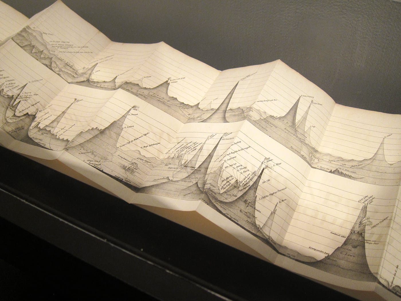 Franz Wilhelm Junghuhn, page from "Java, seine Gestalt, Pflanzendecke und innere Bauart [Images of Light and Shadow from Java's interior]" (1852)