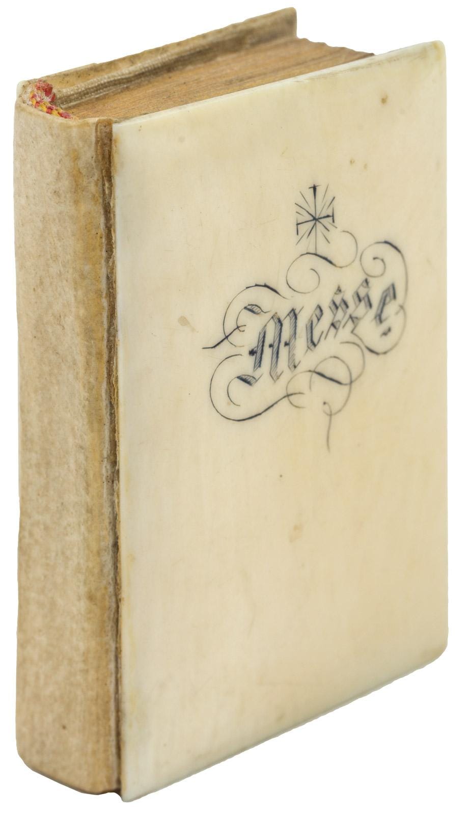 "Petit Paroissien de la Jeunesse," a c. 1840 prayer book for children with a bone cover and vellum spine