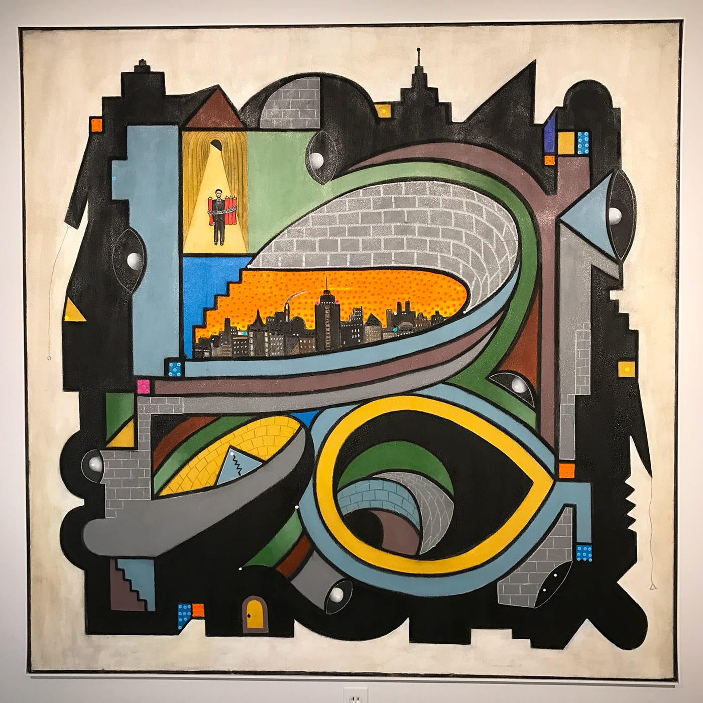 Luis Cruz Azaceta, "Terrorist II" (2010), acrylic on canvas, 72 x 70 in