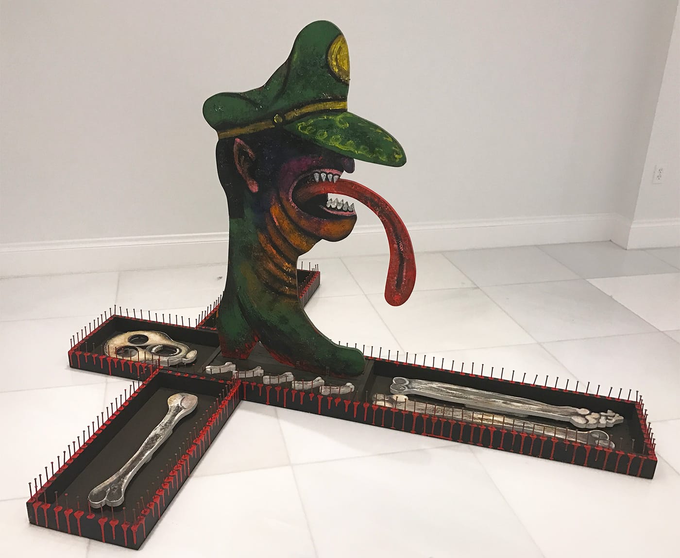 Luis Cruz Azaceta, "El Dictador" (1988), wood cutout, nails, acrylic, 84 1/4 x 74 x 53 1/2 in