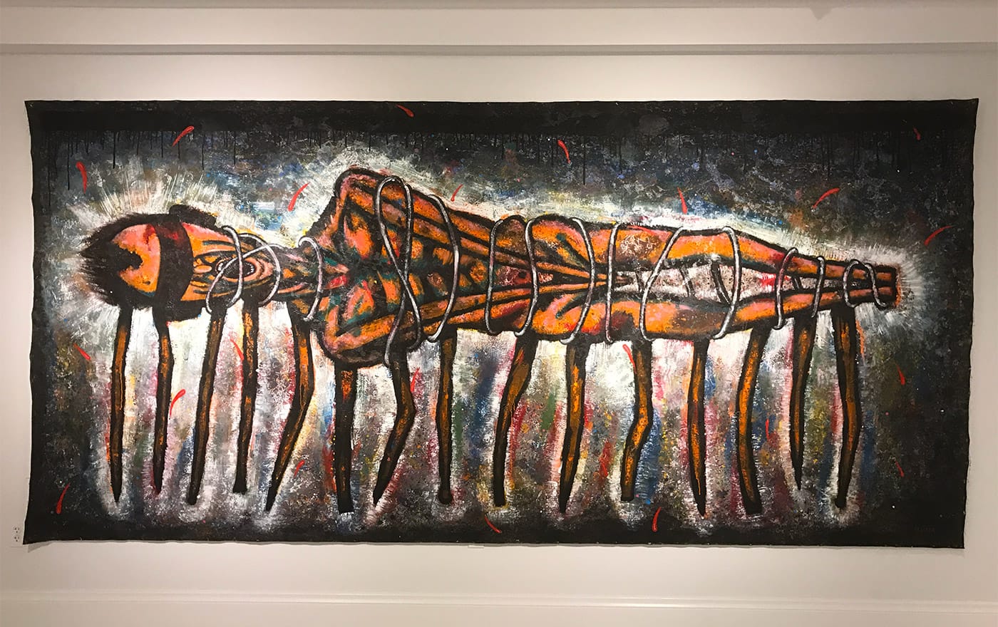 Luis Cruz Azaceta, "Latin American Victims of Dictators, Oppression, and Death" (1987), acrylic on canvas, 76 x 168 in