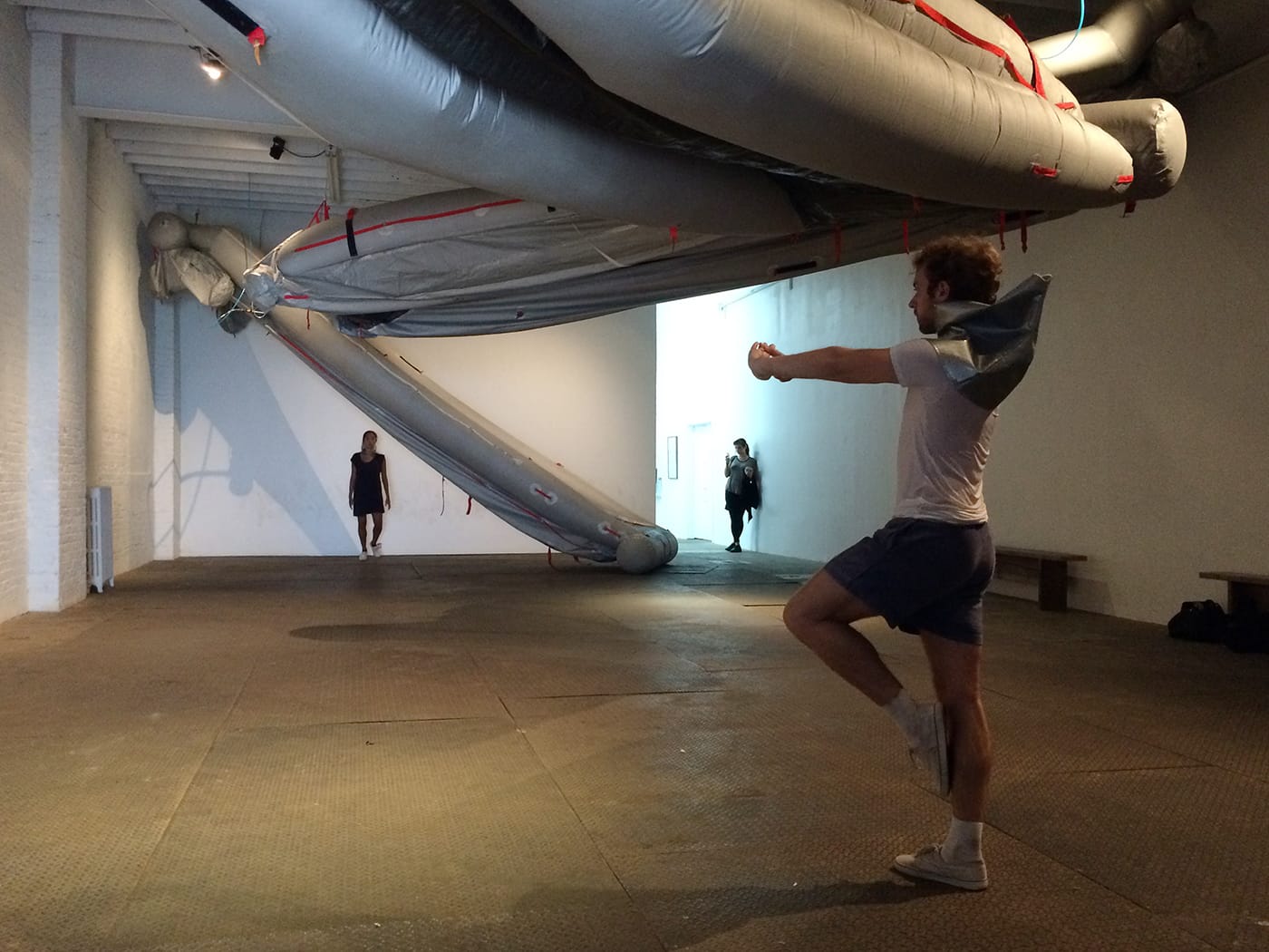 Performance of Madeline Hollander’s “Drill” at SIGNAL (photo Claire Voon/Hyperallergic)