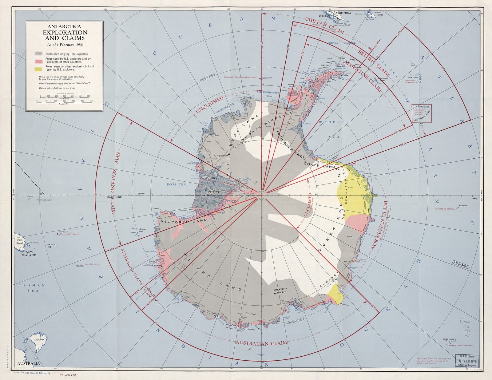 "Antarctica Exploration and Claims" (February 1956) (via Central Intelligence Agency/Flickr)