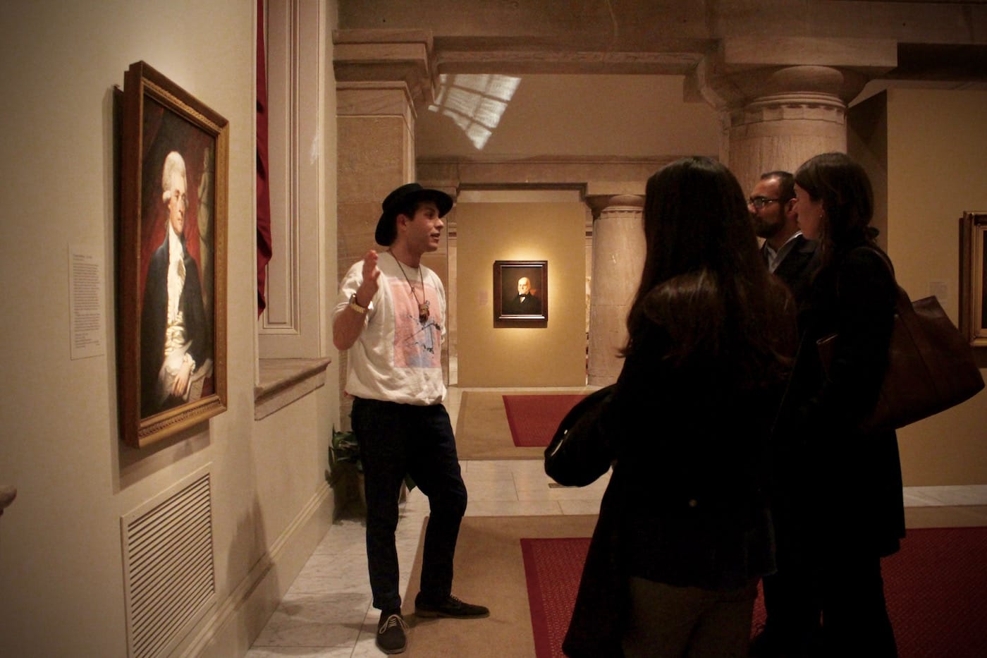DeLesslin George-Warren leading an "Indigenous Corps of Discovery" tour at the National Portrait Gallery in Washington, DC