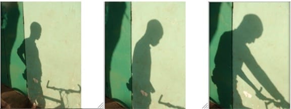 Saïdou Dicko, "Le Tour du Faso (The Faso Tour)" from the series Le Voleur d’ombres (The Thief of Shadows) (2007). Five chromogenic print, Each 40 x 60 cm. Courtesy the artist.