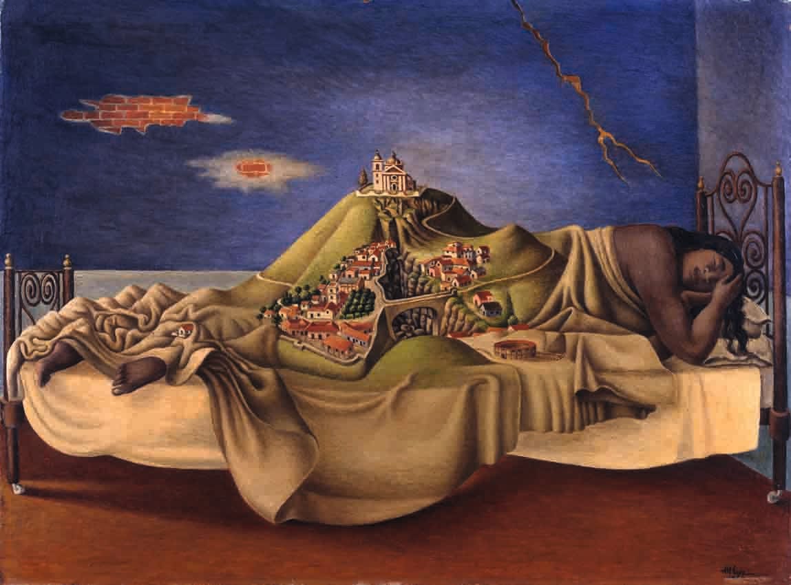 Antonio "El Corcito" Ruiz, "Le Rêve de la Malinche" (1939, oil on masonite, Mexico, Galería de Arte Mexicano (courtesy Galería de Arte Mexicano, © photo INBA/Museo Nacional de Arte)