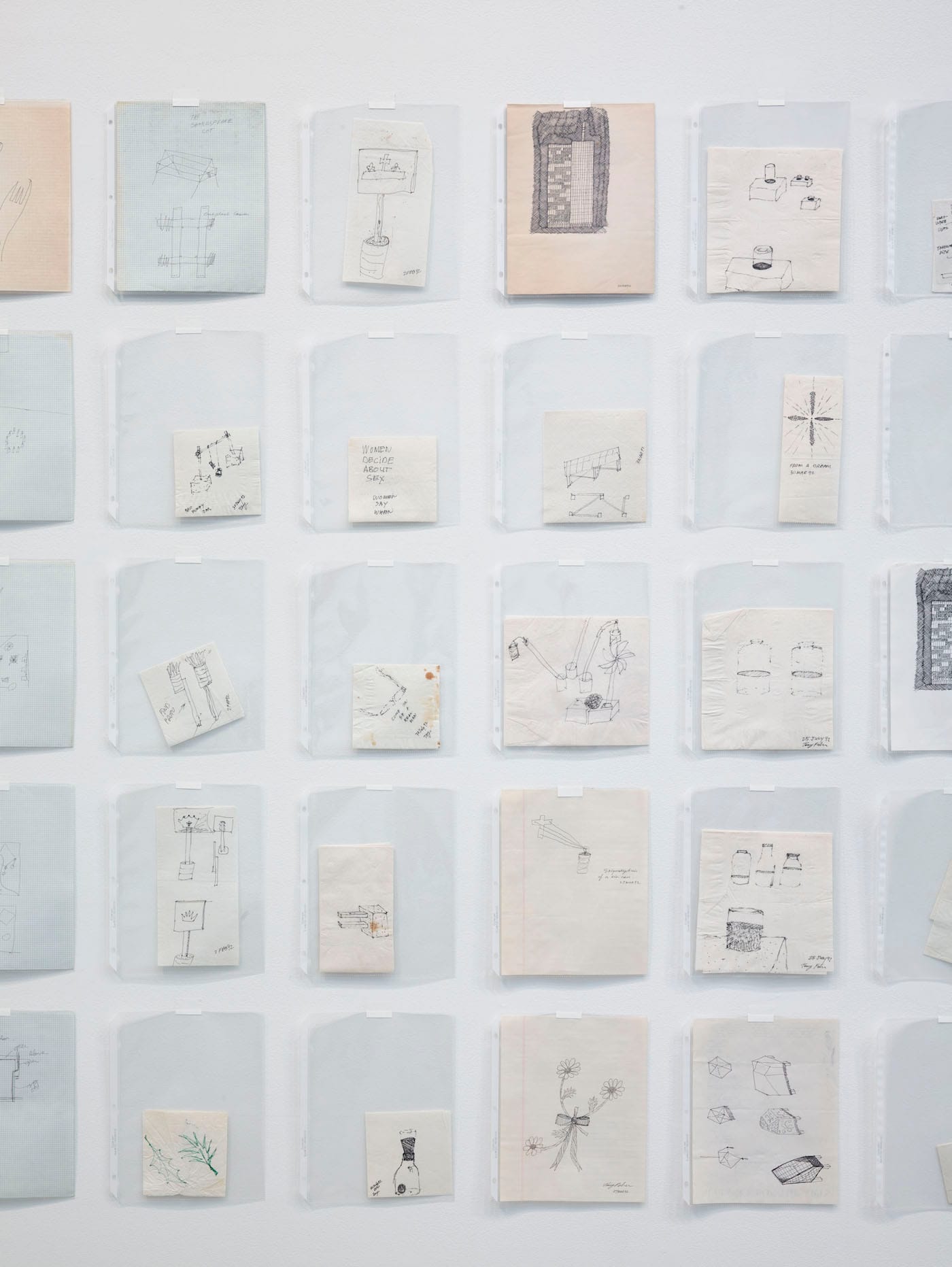 Detail of Tony Feher, "Sketches for 1985–2013" (© Estate of Tony Feher, courtesy Sikkema Jenkins & Co., New York; photo by Jason Wyche)