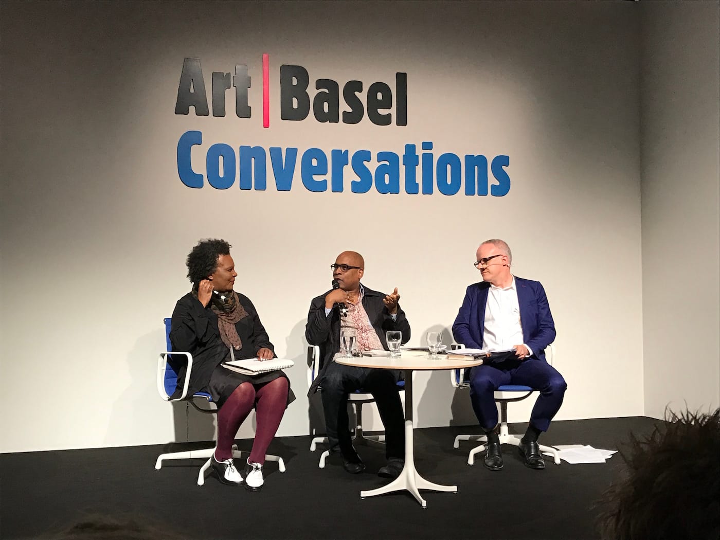 Claudia Rankine, Glenn Ligon, and Hans Ulrich Obrist in conversation at Art Basel Miami Beach 2016