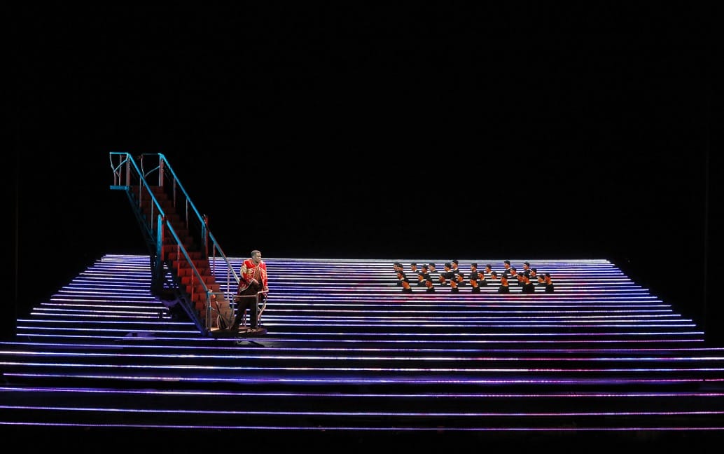 Eric Owens as Jaufré Rudel in Kaija Saariaho's <em>L'Amour de Loin</em> (photo by Ken Howard, courteys the Metropolitan Opera)