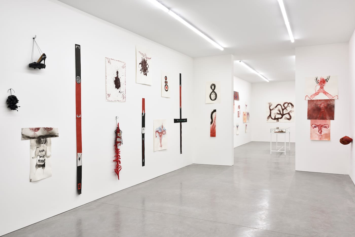 Installation view of Annette Messager, À mon seul désir at Librairie Marian Goodman, Paris