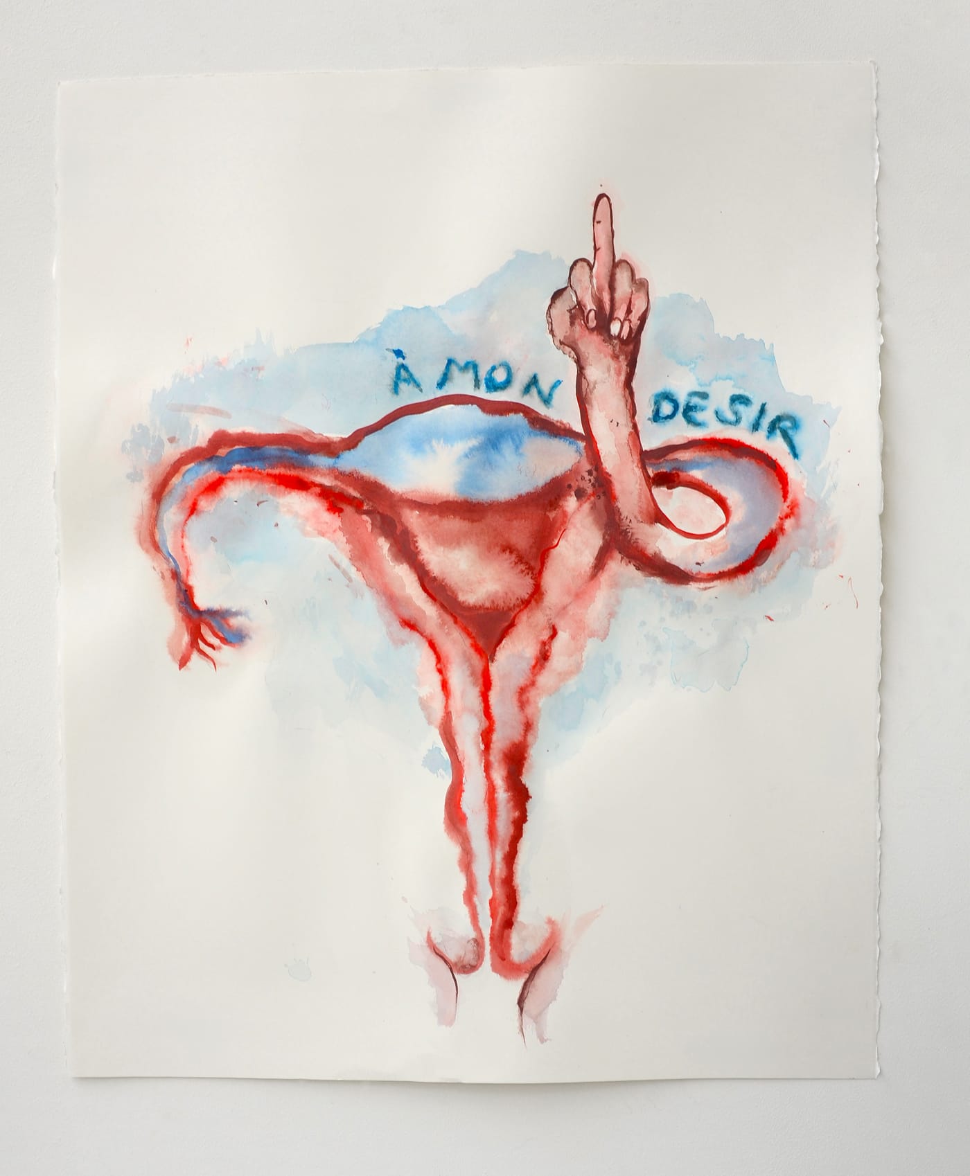 Annette Messager, "Mon Utérus à mon désir" (2016), acrylic on paper, 27 3/4 x 22 7/16 in