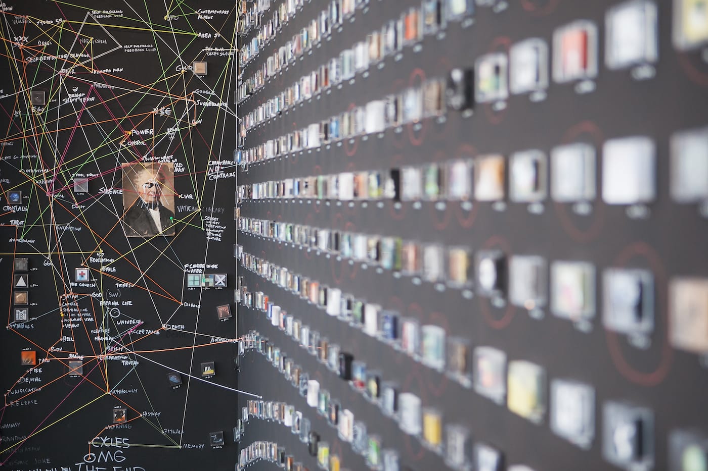 Detail of Jonathan Saiz's "The Database" (2016) (photo by Amanda Tipton)