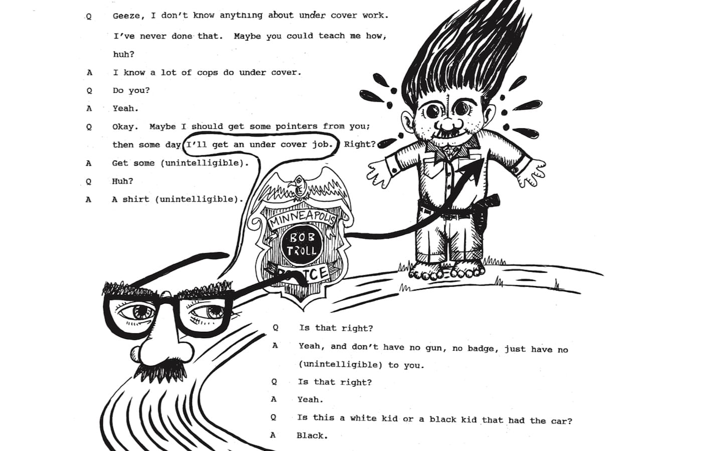 A page from <em/>Sgt. Kroll Goes to the Office (2016), published by Red76 and Beyond Repair, Minneapolis