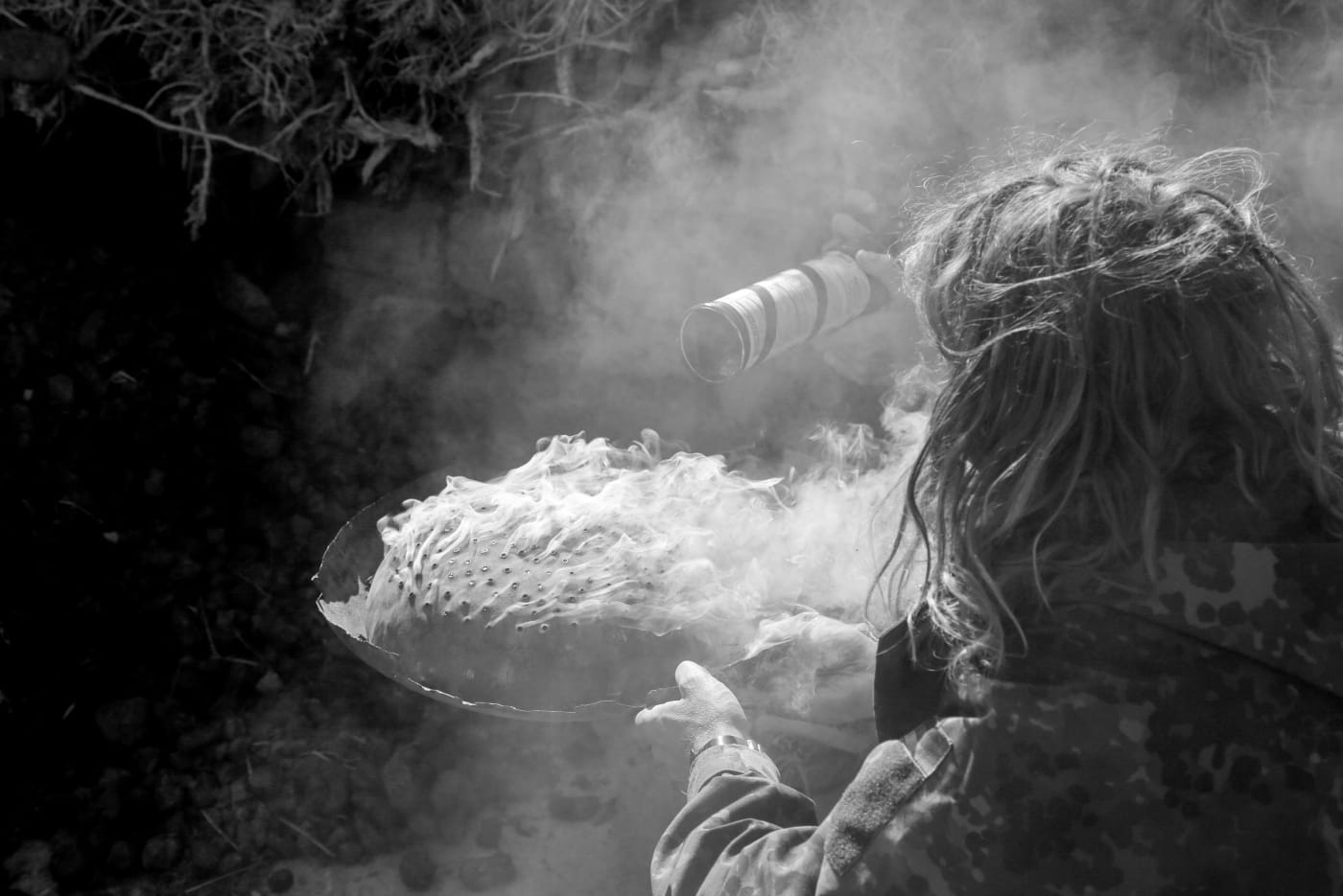 The Soundwalk Collective recording on-site in Upper Mustang, Nepal (photo by Stephan Crasneanscki, courtesy the Rubin Museum)