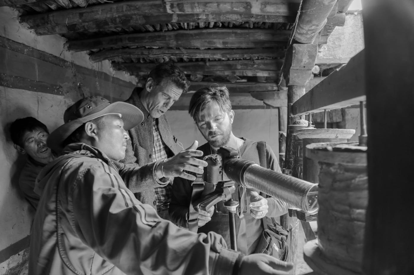 The Soundwalk Collective recording on-site in Upper Mustang, Nepal (photo by Stephan Crasneanscki, courtesy the Rubin Museum)