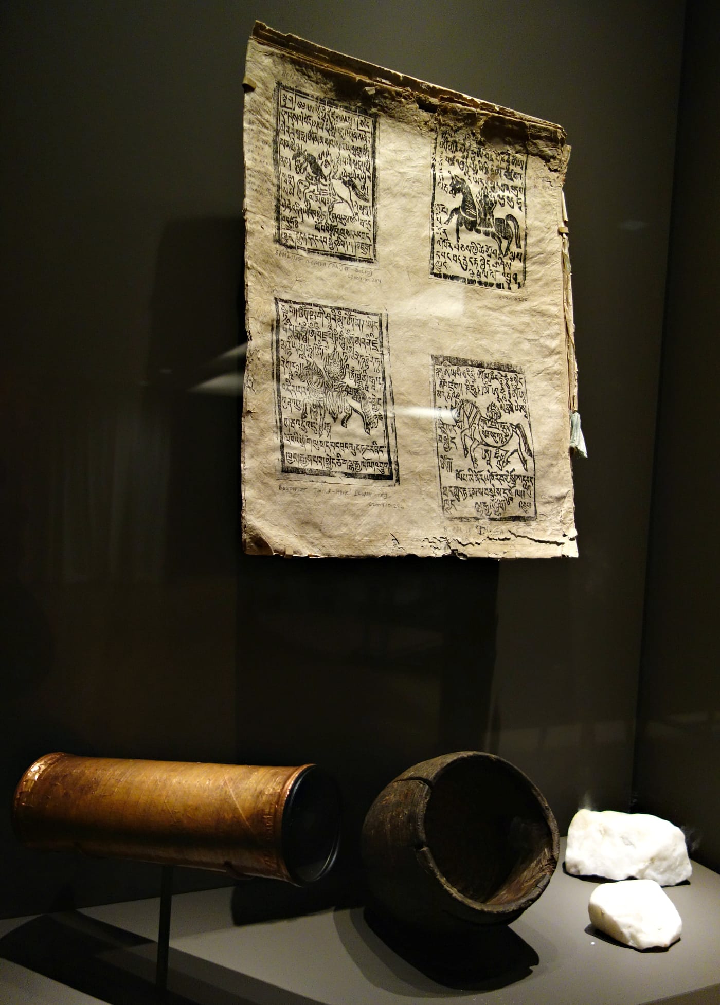 Installation view of Sacred Spaces: Himalayan Wind at the Rubin Museum (photo by the author for Hyperallergic)