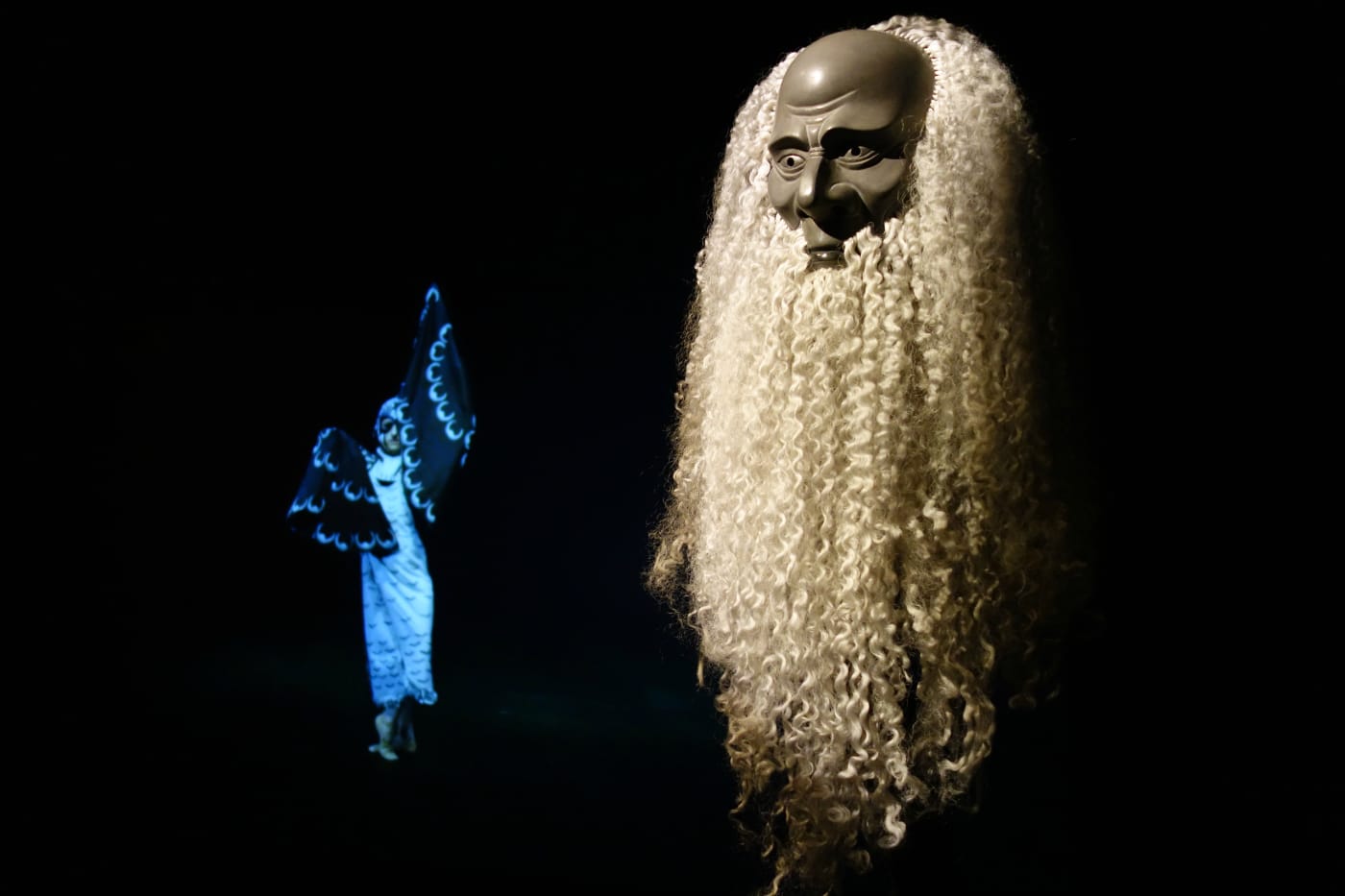 Installation view of Simon Starling: At Twilight (After W. B. Yeats' Noh Reincarnation) at Japan Society (photo by the author for Hyperallergic)