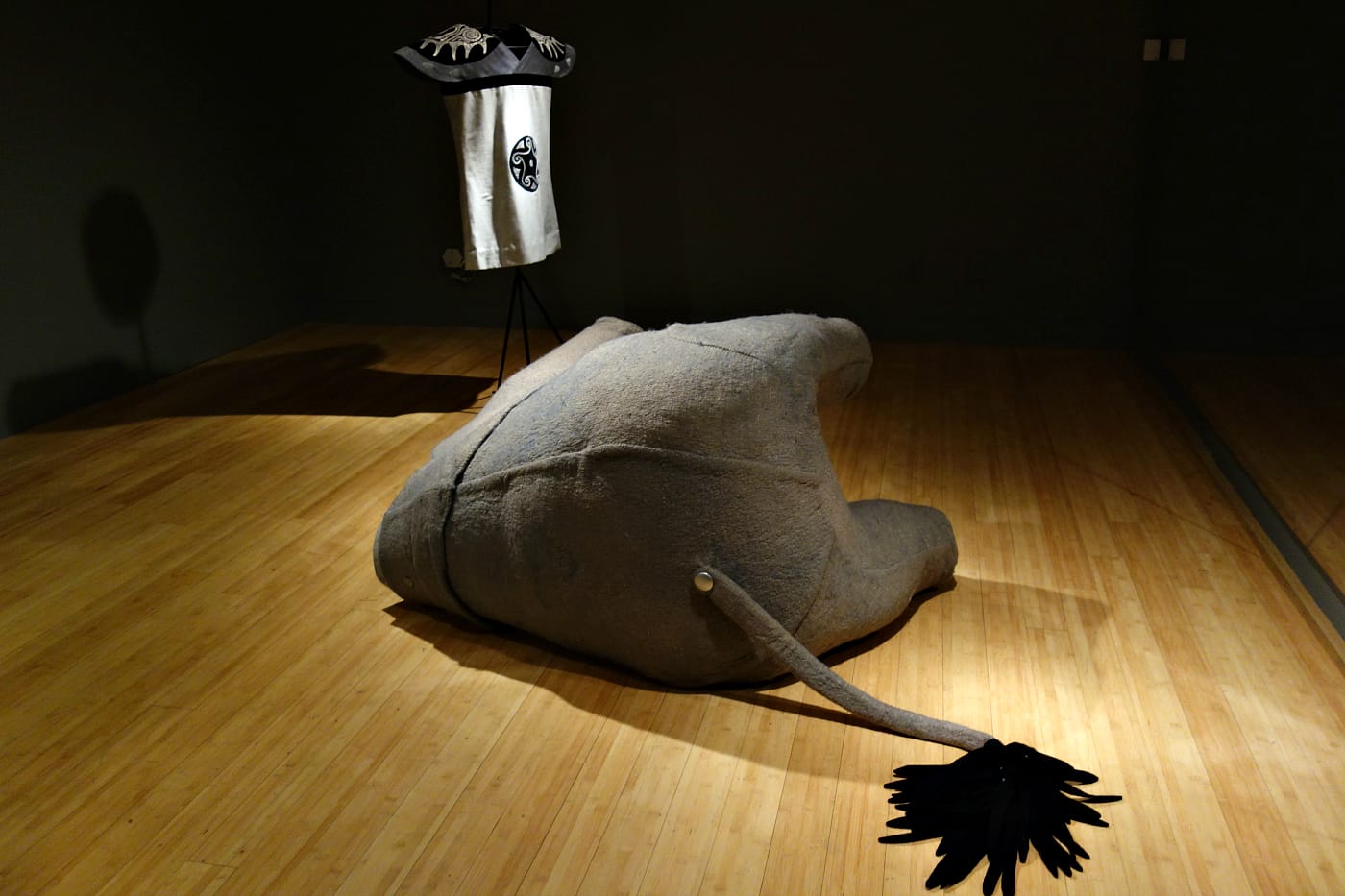 Installation view of Simon Starling: At Twilight (After W. B. Yeats' Noh Reincarnation) at Japan Society (photo by the author for Hyperallergic)