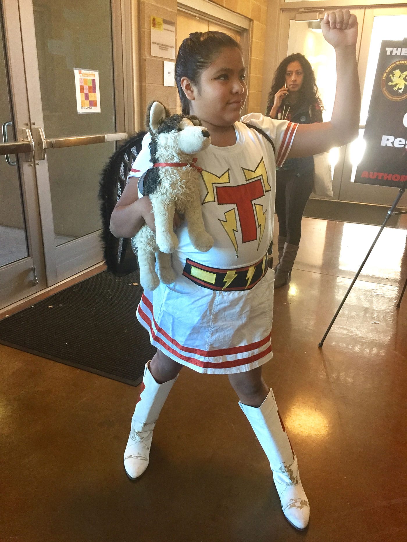 Tyra Chinana as a T-bird at the first-ever Indigenous Comic Con (all photos by the author for Hyperallergic)