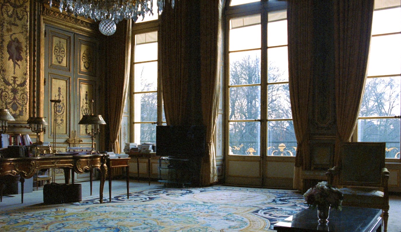 Still image from Laurent Grasso, "Elysée" (2016), 35 mm film loop (transferred to DVD) with music by Nicolas Godin