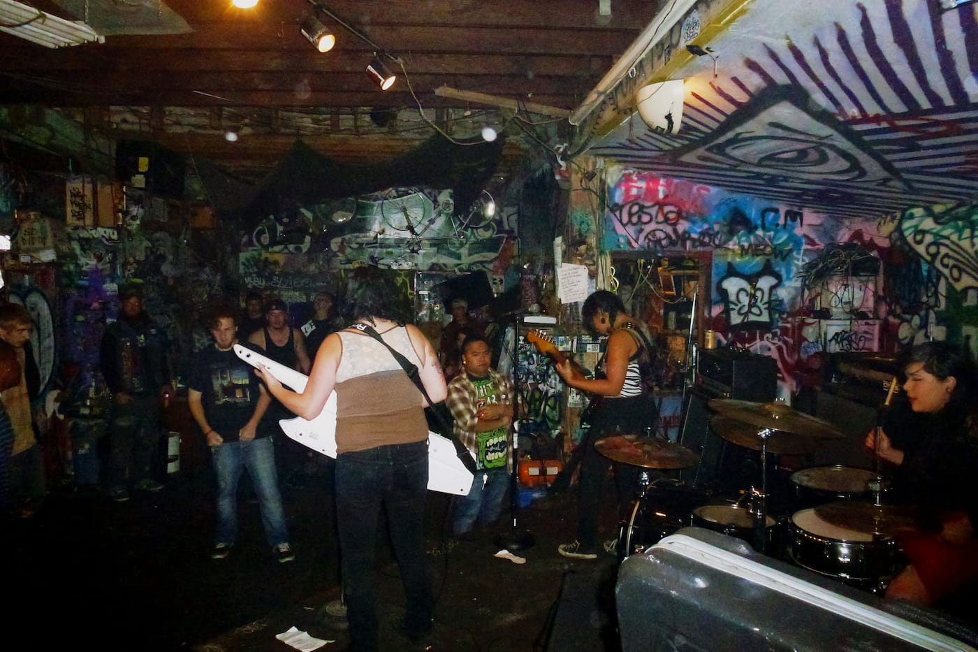 A concert at Burnt Ramen in Richmond, California, in 2012 (photo by Miles Gehm/Flickr)