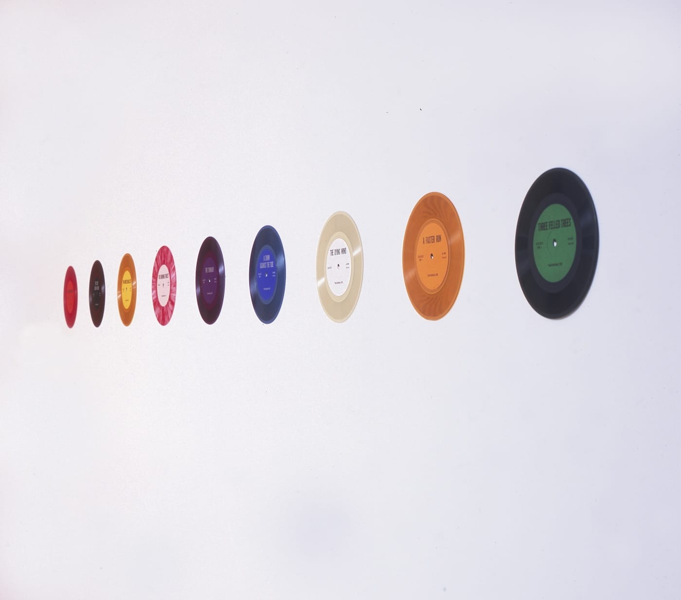 Jack Goldstein, "A Suite of 9 Seven-Inch Records" (1976) (image courtesy 1301PE, Los Angeles)