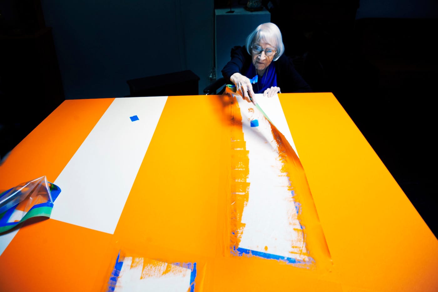 Artist Carmen Herrera, subject of Alison Klayman’s documentary short <em>The 100 Years Show</em> (courtesy of Ratpac Documentary Films)