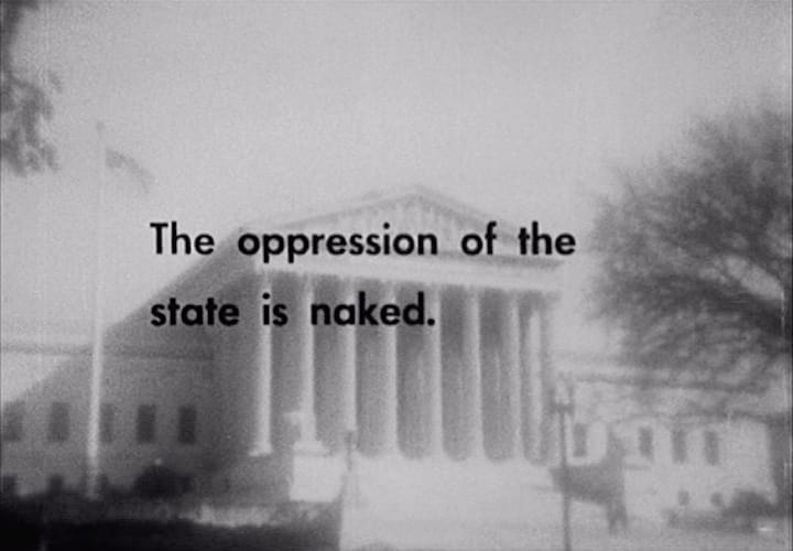 A scene from Ice (1969), a film by Robert Kramer (screenshot by the author)