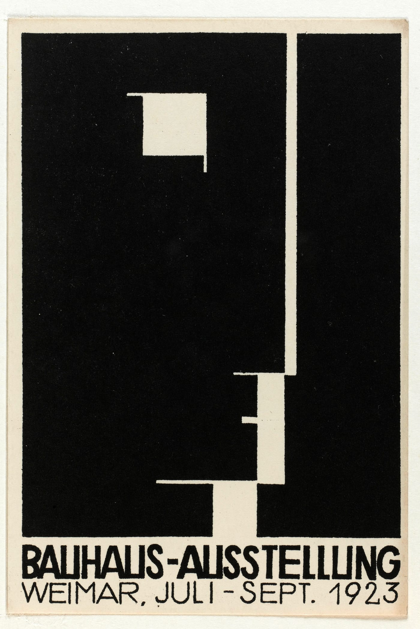 Herbert Bayer, “Postcard for Bauhaus exhibition” (1923), lithography (© Centre Pompidou, MNAM-CCI, Dist. RMN-Grand Palais / All rights reserved)