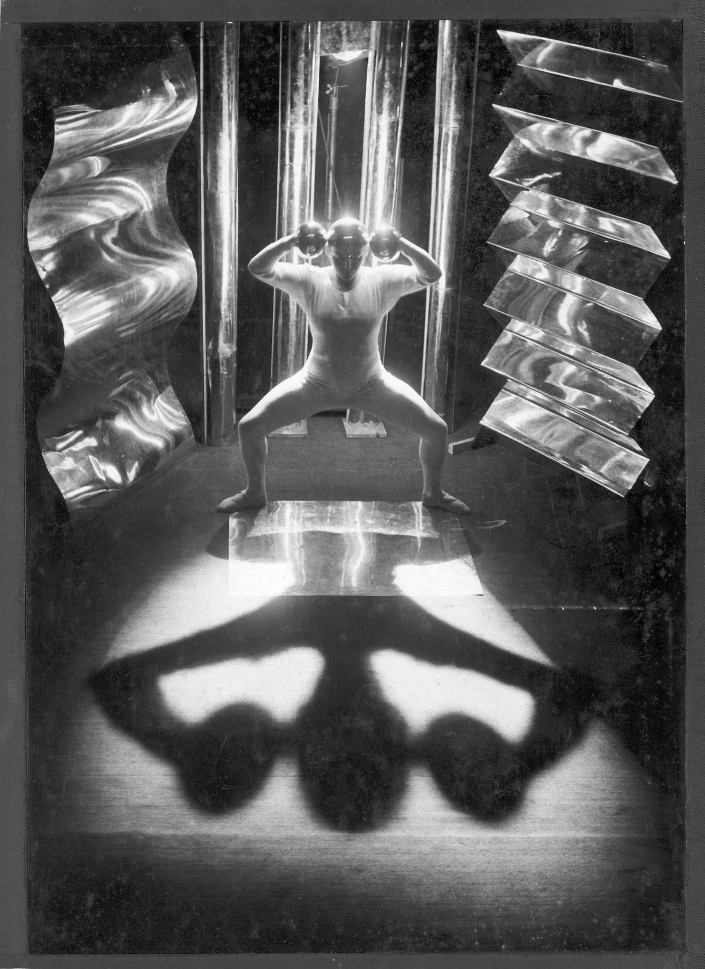 Oskar Schlemmer, “Metalltanz" or 'Dance in Metal' (Carla Grosch) at the Bauhaus theater in Dessau” (1929), acetate film (© Bauhaus Archiv Berlin / Photography, Robert Binnermann)