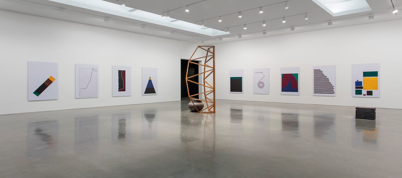 Installation view of Theaster Gates But To Be A Poor Race at Regen Projects (photo by Brian Forrest, all images © Theaster Gates, courtesy Regen Projects, Los Angeles)
