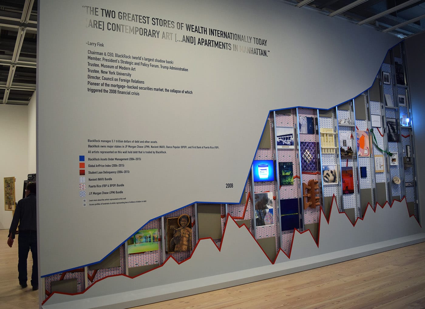 Detail of the Occupy Museums installation "Debtfair" (2017)