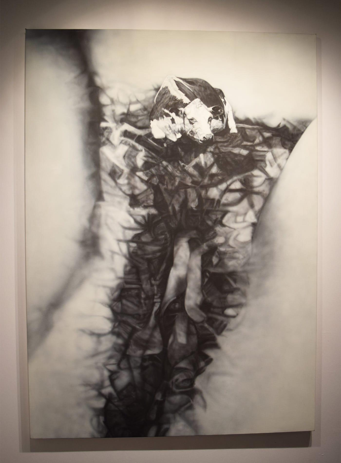 Betty Tompkins, "Cow Cunt #1" (1976), in the PPOW booth at the 2017 ADAA Art Show