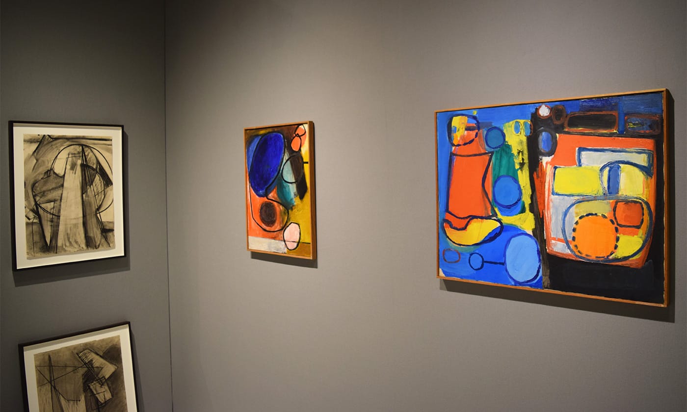 Works by Dorothy Antoinette LaSelle in the Inman Gallery booth at the 2017 ADAA Art Show