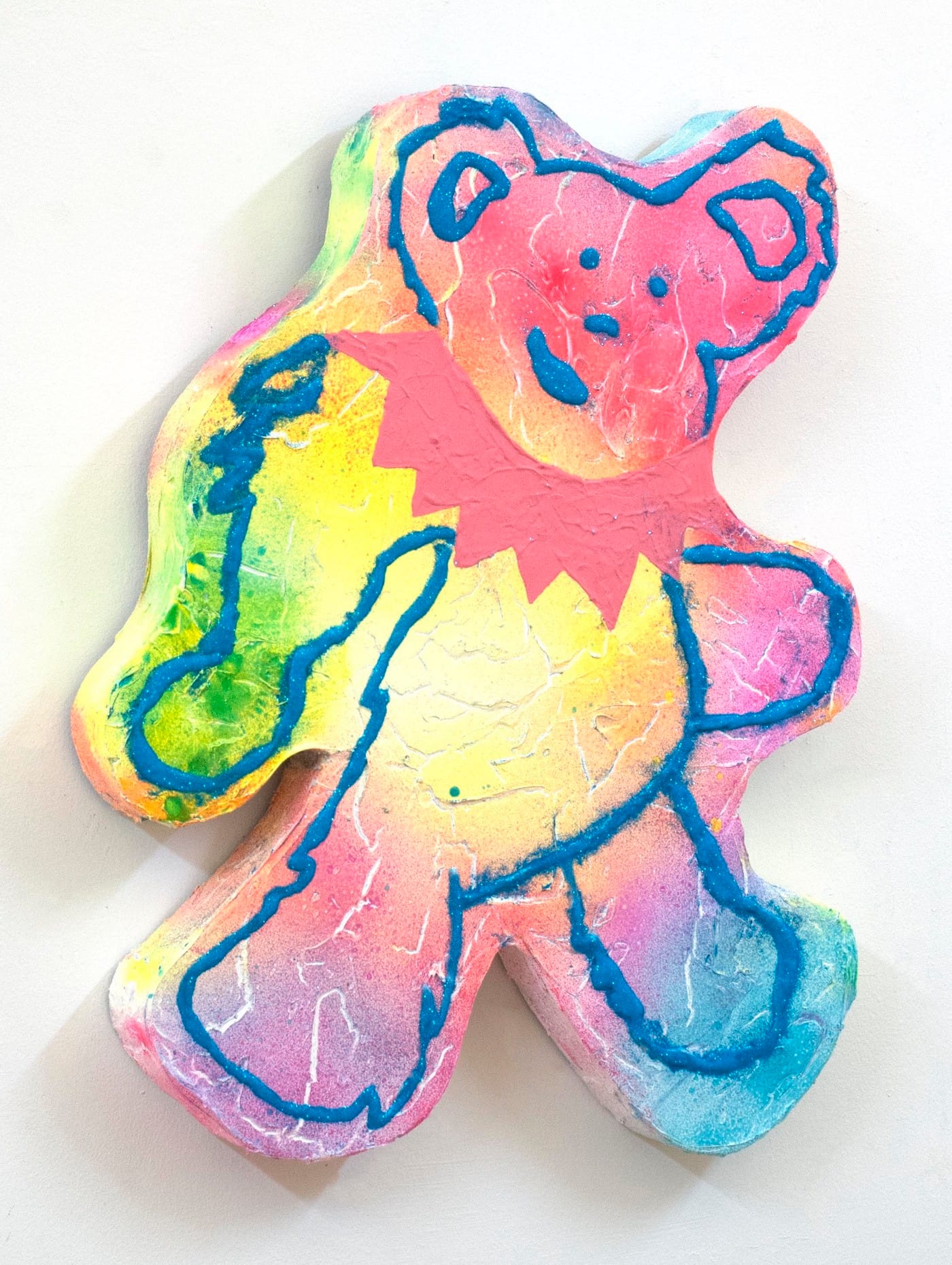 Caroline Wells Chandler, "Walking Dead" (2017), paint, molding paste, glitter, gel medium on foam with wood cleat, 24 x 19 x 2.5 in