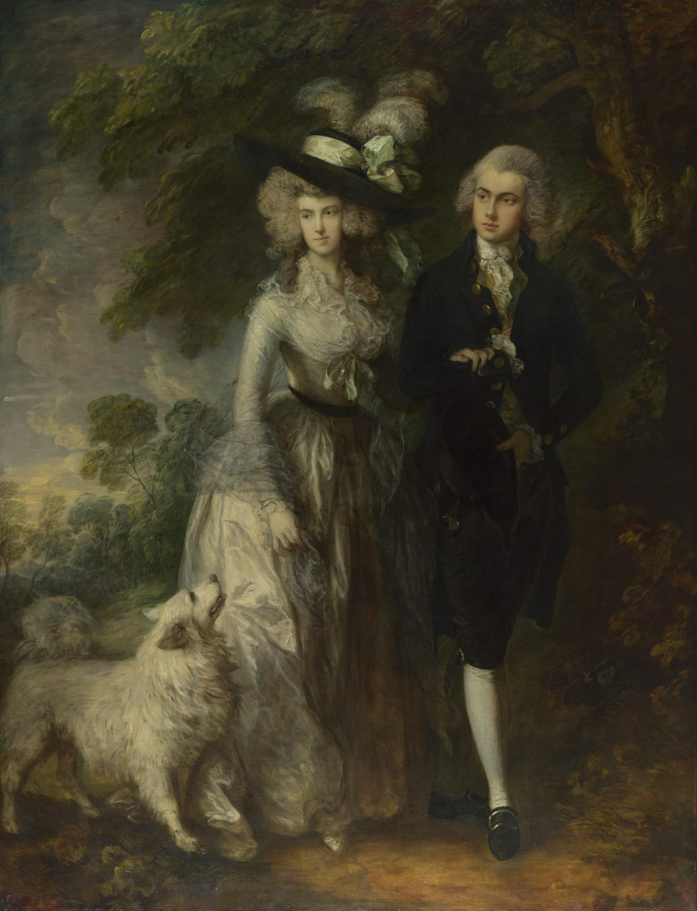 Thomas Gainsborough, "Mr. and Mrs. William Hallett" (aka "The Morning Walk") (1785), oil on canvas, 236.2 x 179.1 cm (© The National Gallery, London; via Wikimedia Commons)