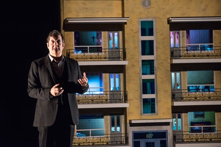 Robert Lepage in <em>887</em> (photo by Stephanie Berger)